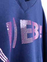 Lade das Bild in den Galerie-Viewer, MISS GOODLIFE V-NECK L(I)EBE STRASS BLUE/PINK STONE