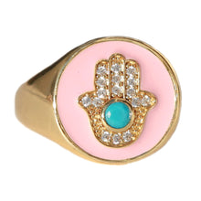Lade das Bild in den Galerie-Viewer, RING HAMSA PINK LOVE IBIZA RINGGRÖSSE 17-21