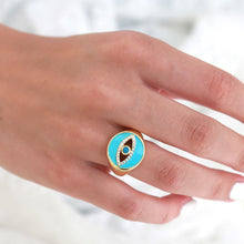 Lade das Bild in den Galerie-Viewer, RING MAGIC EYE BLUE LOVE IBIZA RINGGRÖSSE 17-21