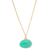 Lade das Bild in den Galerie-Viewer, LOVE IBIZA KETTE GOLDFARBEN TÜRKIS SHELL SEA GREEN