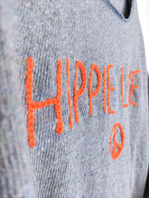 Lade das Bild in den Galerie-Viewer, PULLOVER STARS OF IBIZA "HIPPIE LOVE" GRAU-BLAU ONE SIZE-Stars Of Ibiza-Baumwolle,blau,grau,hellblau,nachhaltig,recycelt