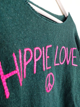 Lade das Bild in den Galerie-Viewer, PULLOVER STARS OF IBIZA "HIPPIE LOVE" GRÜN PINK ONE SIZE
