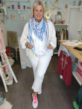 Lade das Bild in den Galerie-Viewer, SCHAL TUCH DREIECK 100% ORGANIC BAMBOO "RIANE" BLAU
