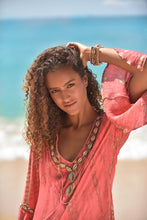 Lade das Bild in den Galerie-Viewer, TUNIKA EBONY MOONSTONE HOT CORAL HOT LAVA