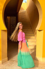 Lade das Bild in den Galerie-Viewer, DRESS BOBBI SUNNY DAYS PINK ORANGE EMERALD HOT LAVA
