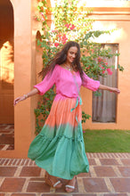 Lade das Bild in den Galerie-Viewer, DRESS BOBBI SUNNY DAYS PINK ORANGE EMERALD HOT LAVA
