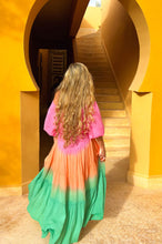 Lade das Bild in den Galerie-Viewer, DRESS BOBBI SUNNY DAYS PINK ORANGE EMERALD HOT LAVA
