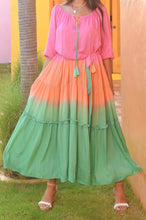 Lade das Bild in den Galerie-Viewer, DRESS BOBBI SUNNY DAYS PINK ORANGE EMERALD HOT LAVA
