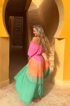 Lade das Bild in den Galerie-Viewer, DRESS BOBBI SUNNY DAYS PINK ORANGE EMERALD HOT LAVA
