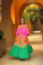 Lade das Bild in den Galerie-Viewer, DRESS BOBBI SUNNY DAYS PINK ORANGE EMERALD HOT LAVA
