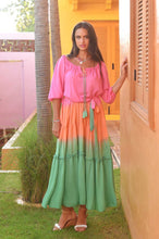 Lade das Bild in den Galerie-Viewer, DRESS BOBBI SUNNY DAYS PINK ORANGE EMERALD HOT LAVA
