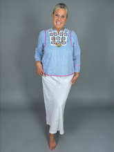 Lade das Bild in den Galerie-Viewer, S26 337 BLOUSE PLACE DU SOLEIL BLUE WHITE STRIPE
