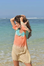 Lade das Bild in den Galerie-Viewer, TUNIC ANTIBES SUNNY DAYS TURQUOISE-ORANGE HOT LAVA
