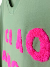 Lade das Bild in den Galerie-Viewer, T-SHIRT &quot;CIAO AMORE&quot; OLIV PINK ONE SIZE
