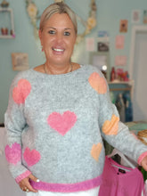 Lade das Bild in den Galerie-Viewer, MISS GOODLIFE PULLOVER &quot;HEARTS ALLOVER&quot; GREY
