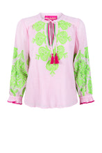 Lade das Bild in den Galerie-Viewer, S26 309 BLOUSE PLACE DU SOLEIL ROSA GREEN
