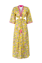Lade das Bild in den Galerie-Viewer, S26 420 LONG DRESS PLACE DU SOLEIL YELLOW CUT OUT
