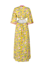 Lade das Bild in den Galerie-Viewer, S26 420 LONG DRESS PLACE DU SOLEIL YELLOW CUT OUT
