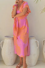 Lade das Bild in den Galerie-Viewer, DRESS LOIS MENTAWAI FUCHSIA-ORANGE HOT LAVA
