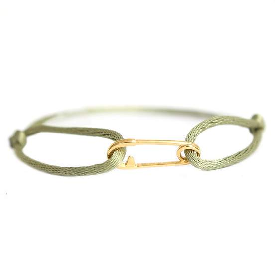 SAFETY PIN BRACELET GOLD OLIVE LOVE IBIZA - hippie style and more