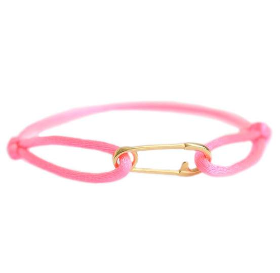 SAFETY PIN BRACELET NEON PINK LOVE IBIZA - hippie style and more