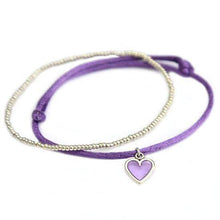 Lade das Bild in den Galerie-Viewer, ARMBAND PURPLE HEART SILVER/GOLD - hippie style and more
