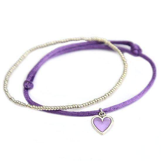 ARMBAND PURPLE HEART SILVER/GOLD - hippie style and more
