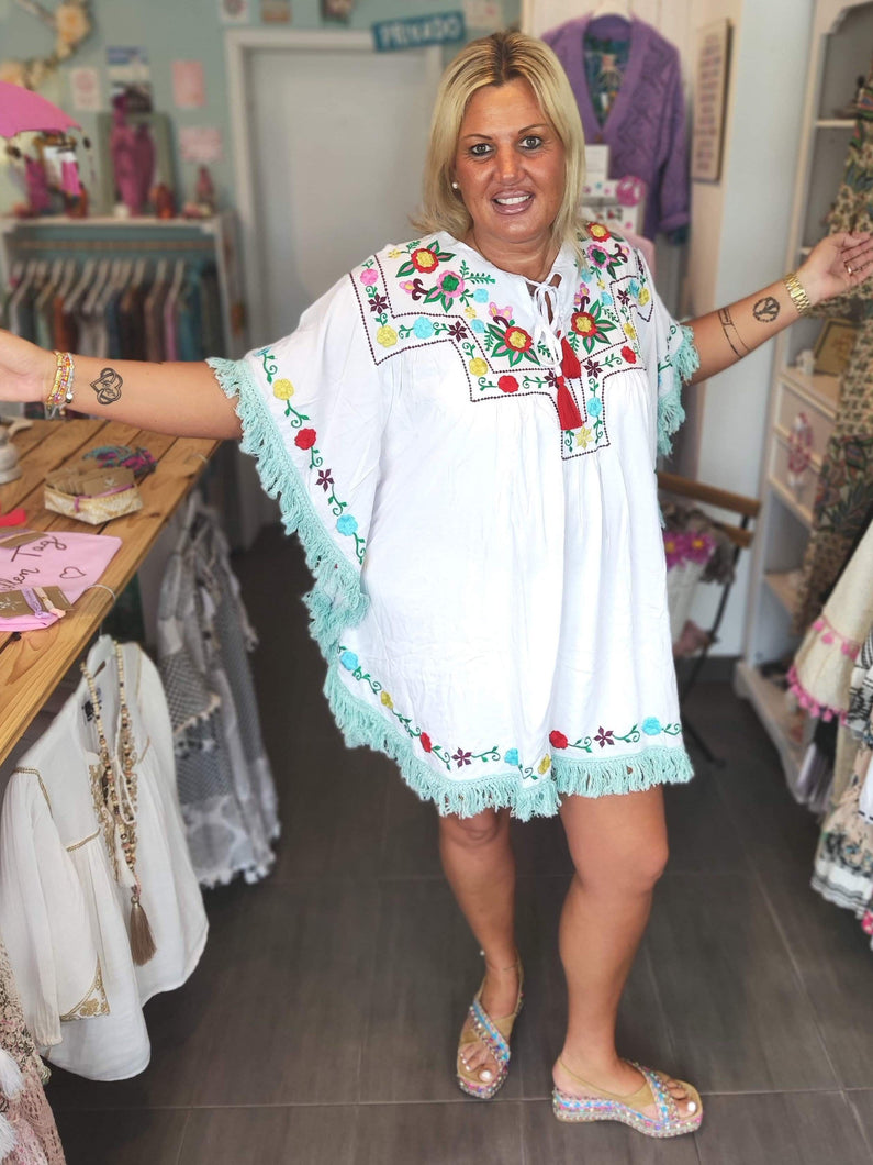 KAFTAN JULIETA WHITE TARIFA SOUL ONE SIZE - hippie style and more