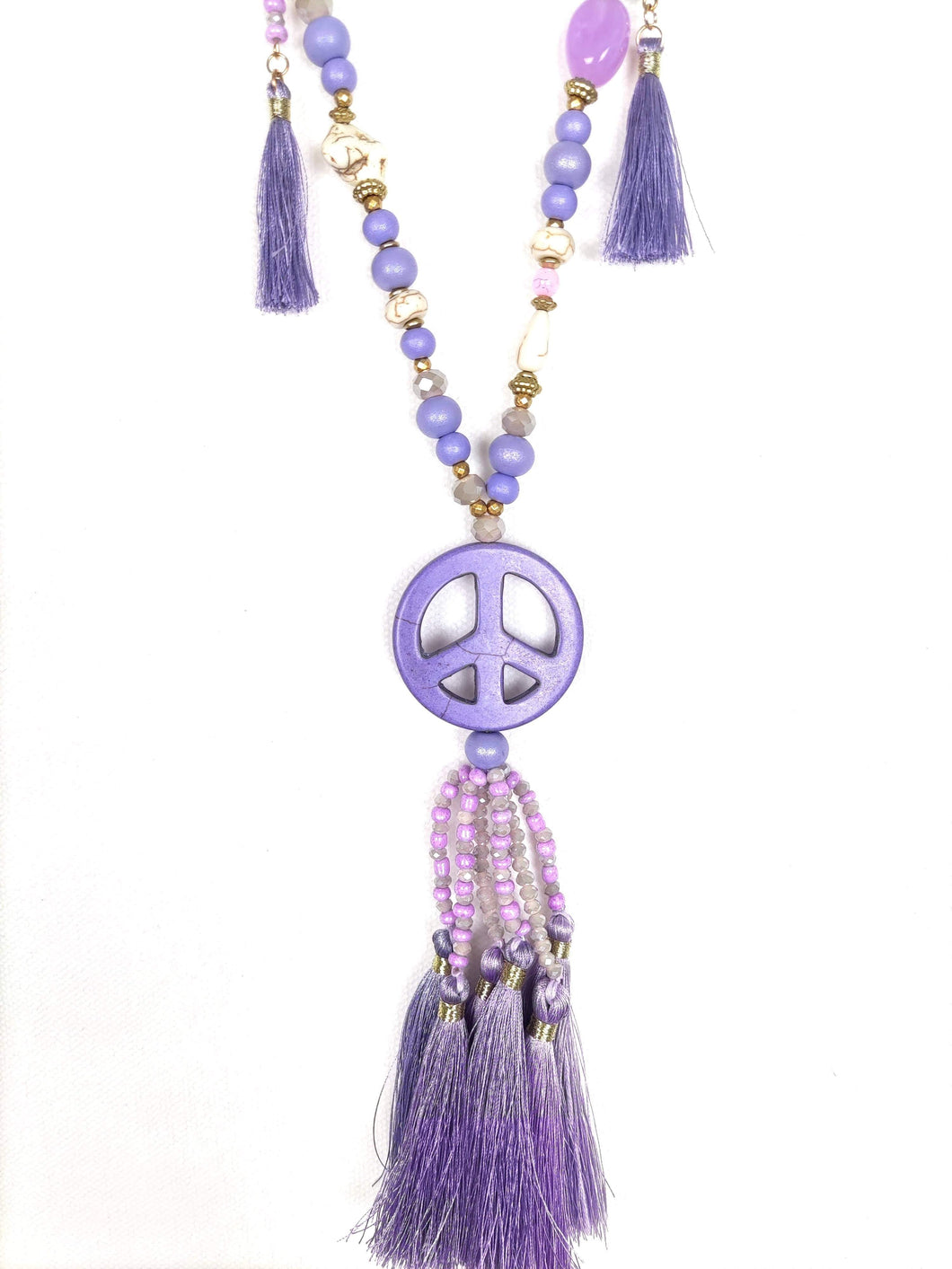 KETTE LILA PEACE & TASSLES - hippie style and more