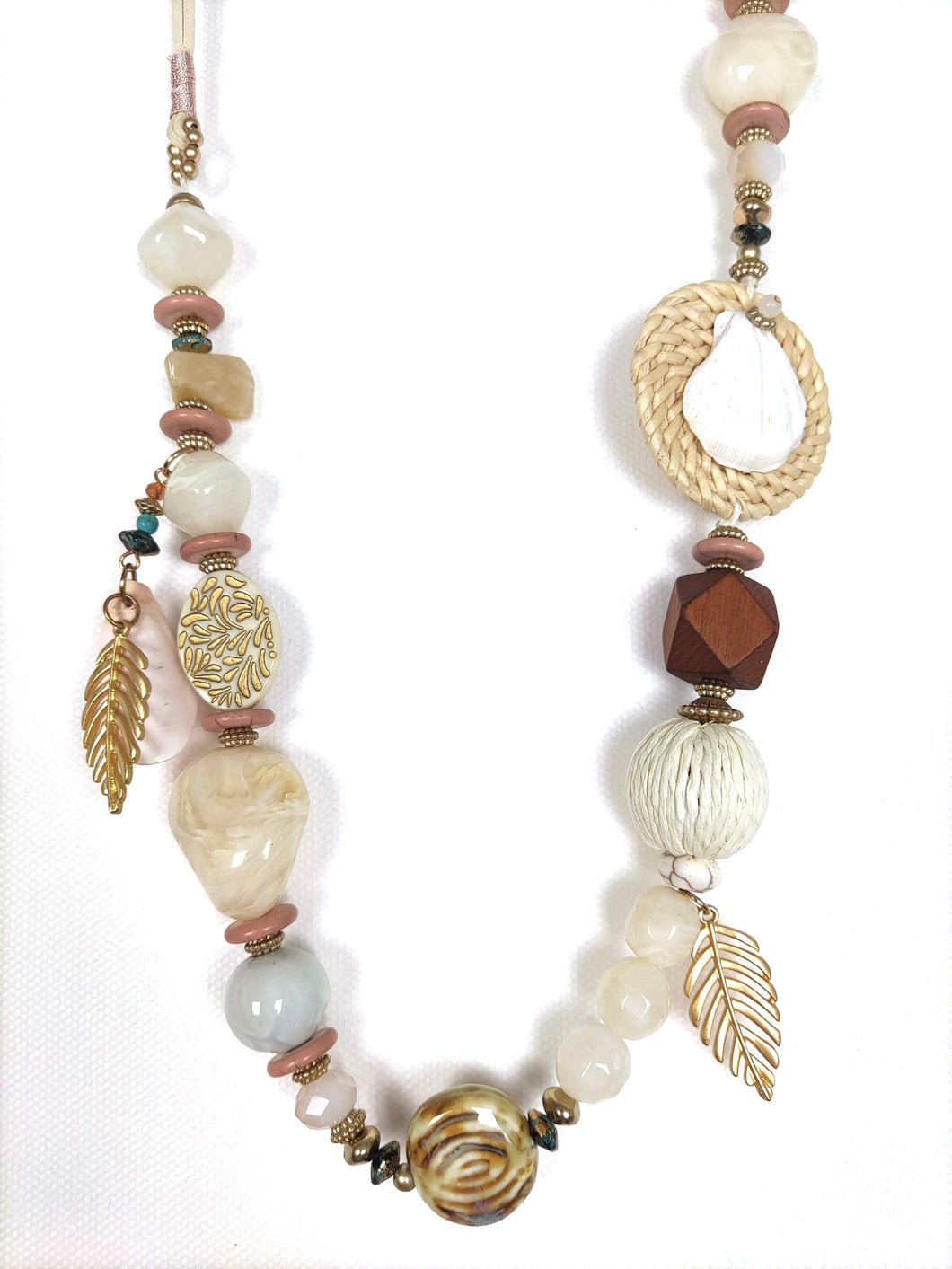 KETTE BEIGE SHELLS & LEAFS - hippie style and more