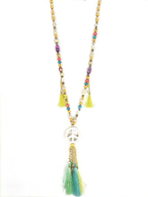 Lade das Bild in den Galerie-Viewer, KETTE MULTICOLOR PEACE &amp; TASSLES - hippie style and more
