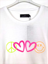 Lade das Bild in den Galerie-Viewer, T-SHIRT &quot;LOVE PEACE HAPPINESS&quot; WEISS - hippie style and more
