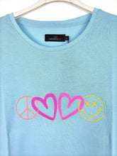 Lade das Bild in den Galerie-Viewer, T-SHIRT &quot;LOVE PEACE HAPPINESS&quot; HELLBLAU - hippie style and more
