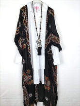 Lade das Bild in den Galerie-Viewer, KIMONO BLACK LONG ONE SIZE - hippie style and more
