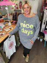 Lade das Bild in den Galerie-Viewer, LONG PULLOVER NICE DAYS GRAU NEON ONE SIZE - hippie style and more
