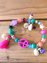 Lade das Bild in den Galerie-Viewer, ARMBAND &quot;PEACE&quot; SMALL PINK TURQUOISE
