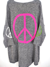 Lade das Bild in den Galerie-Viewer, PULLOVER WOLLMIX &quot;PEACE&quot; GRAU ONE SIZE
