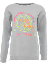 Lade das Bild in den Galerie-Viewer, PULLOVER VISKOSE &quot;PEACE VIBES&quot; HELL GRAU ONE SIZE
